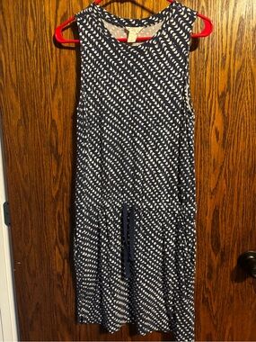 Loft Outlet Navy and White cozy Sleeveless Drawstring Dress